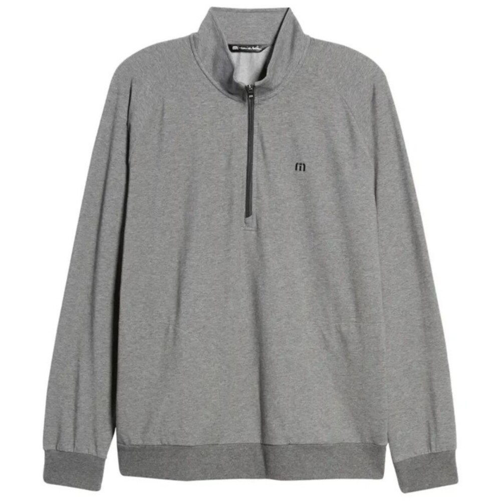 Travis Mathew Zachary 1/4 Half Zip Stretch Gray Pullover Sweater Golf Logo XL